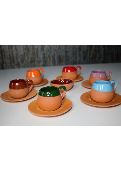 6 Kişilik Tombul Model Fincan Takımı | El Yapımı, Tabak & Lokumluk Dahil, Hediyelik fiyatları