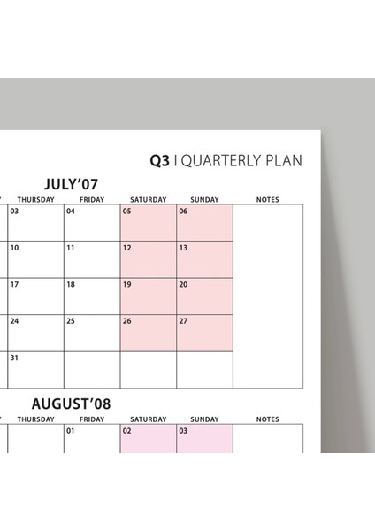 Üç Aylık Planlayıcı 2026 Duvar Takvimi, Temmuz - Eylül 2026, 90 Günlük Planlama, Yılın Üçüncü Çeyreği Takvimi - 50X70CM indirimleri