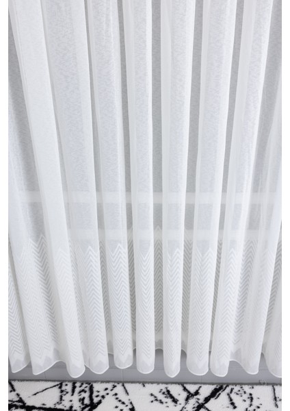 Zikzak Ekru 1/3 Sık Pileli Ütü Istemez Kırışmaz Yeni Sezon Salon Oda Tül Perdesi modelleri