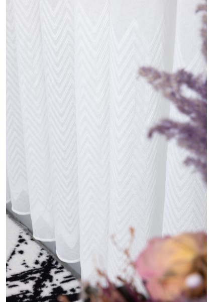 Zikzak Ekru 1/3 Sık Pileli Ütü Istemez Kırışmaz Yeni Sezon Salon Oda Tül Perdesi indirimleri