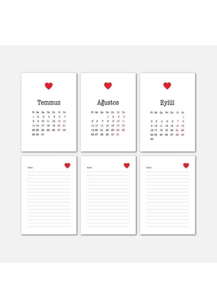 Kalp Tasarımlı Masa Takvimi | Ahşap Tabanlı 2026 Masa Takvimi fırsatları