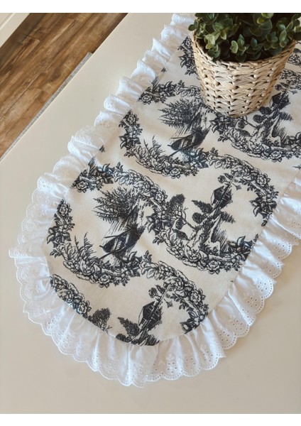 Fisto Fırfırlı Çiftlik Desen Oval Runner (40X110 Cm) fiyatları