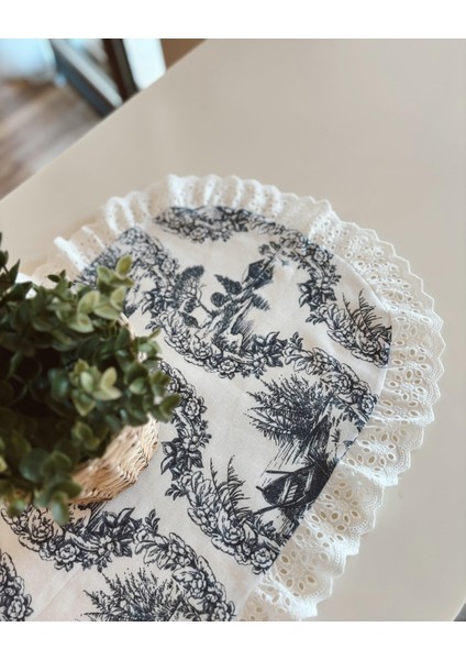 Fisto Fırfırlı Çiftlik Desen Oval Runner (40X110 Cm) fırsatları