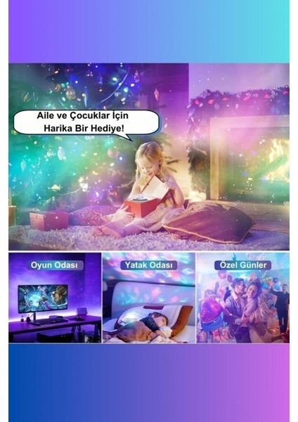 Galaxy Uzay Istasyonu Bluetooth Hoparlör Projektör Gece Lambası Lazer Işık ve Parti LED Disko Topu modelleri