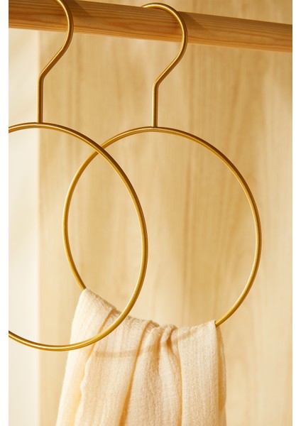 2'li Halka Altın Renk Metal Aksesuar Askısı 24.5 x 16 x 0.5 cm modelleri