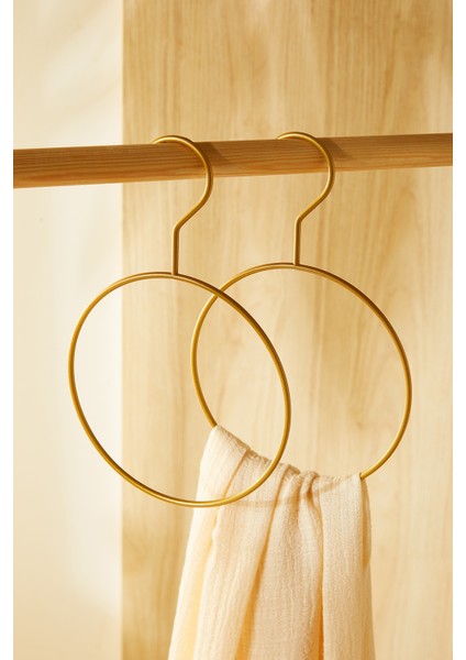 2'li Halka Altın Renk Metal Aksesuar Askısı 24.5 x 16 x 0.5 cm fırsatları