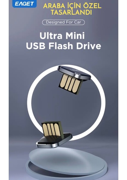 64Gb.Minik Usb Flash Bellek Metal Şık Araç İçin Mükemmel Uyum+Hediye Kutusu Usb Girişli Tüm Cihazlara Uygun Orjinal Sağlam