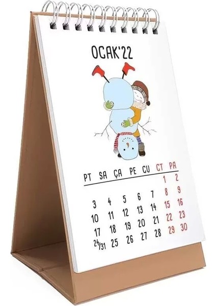 Dört Mevsim Konsept 2026 Takvim Sevimli Kız 2026 Masa Takvimi Kraft