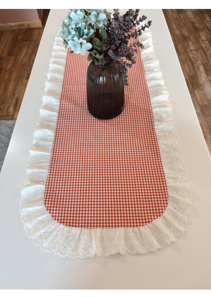 Fırfırlı Fistolu Vintage Oval Runner 40X140 cm