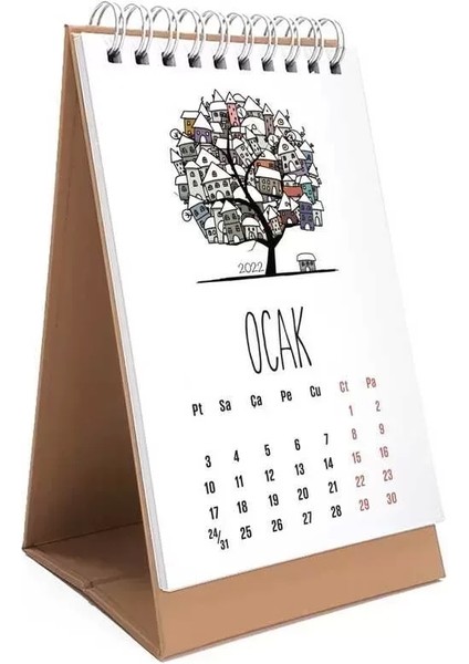 2026 Takvim Dört Mevsim Ağaç 2026 Masa Takvimi Kraft