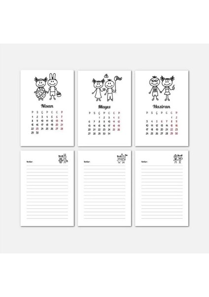 Mevsim Çocuklar 2026 Masa Takvimi | Ahşap Tabanlı Masa Takvimi modelleri