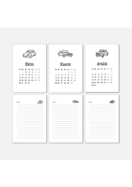 Vintage Araba Serisi Masa Takvimi | Ahşap Tabanlı 2026 Masa Takvimi fırsatları