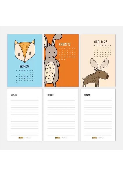 Hayvanlı Takvim Renkli Hayvanlar Alemi 2026 Masa Takvimi Kraft indirimleri