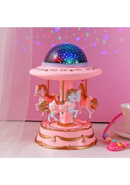 Atlı Karınca Disko Toplu Işıklı, Müzikli, Projeksiyonlu Müzik Kutusu Mavi Renk Sevgiliye Hediye fiyatları