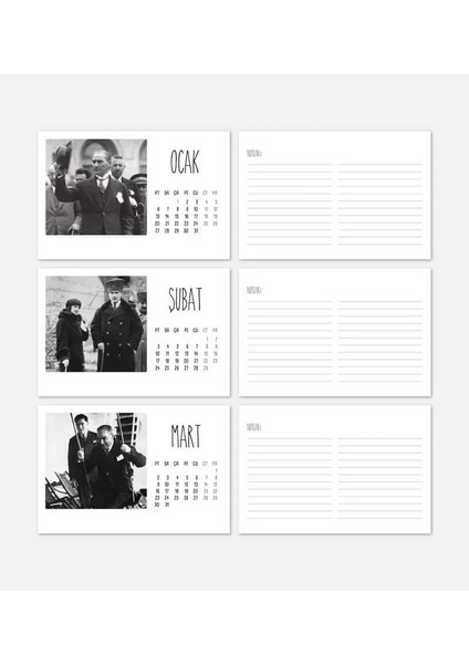 Ahşap Tabanlı Atatürk Fotoğraflı Masa Takvimi | 2026 Masa Takvimi fiyatları