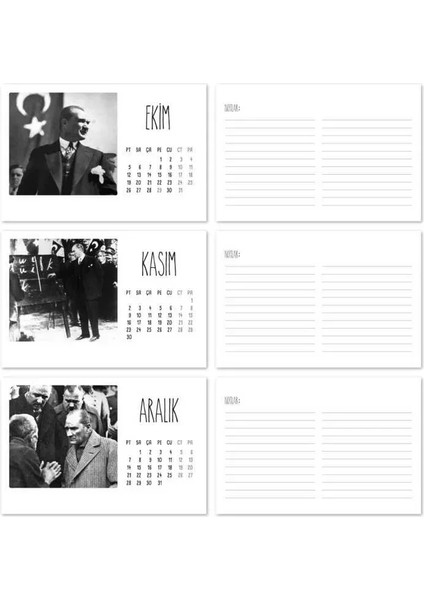 Ahşap Tabanlı Atatürk Fotoğraflı Masa Takvimi | 2026 Masa Takvimi indirimleri