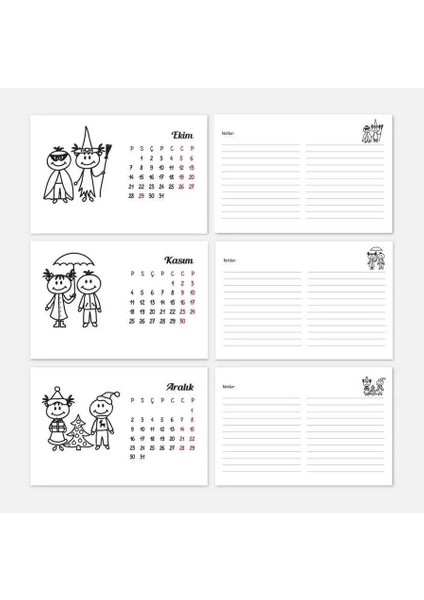 Mevsim Çocuklar Masa Takvimi | Ahşap Tabanlı 2026 Masa Takvimi indirimleri