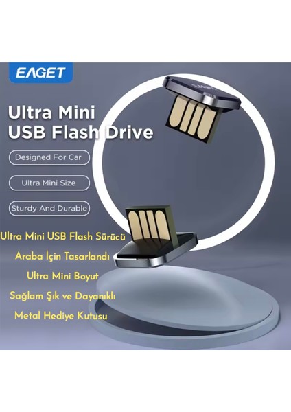 32Gb.Minik Usb Flash Bellek Metal Şık Araç İçin Mükemmel Uyum+Hediye Kutusu Usb Girişli Tüm Cihazlara Uygun Orjinal Sağlam modelleri