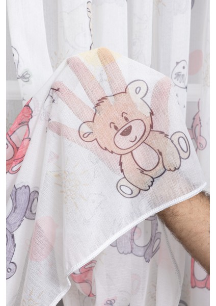 Renkli Ayıcık 1/2,5 Normal Pileli Ütü Istemez Yeni Sezon Çocuk Oda Tül Perdesi fiyatları