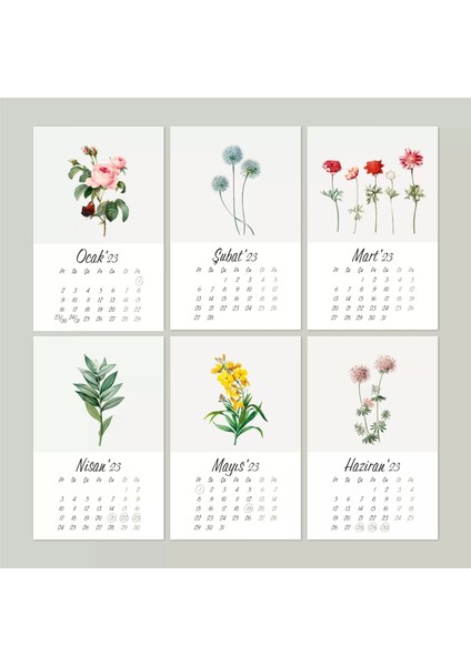 Çiçekli Masa Takvimi, Vintage Çiçekli Takvim, Kraft Üçgen Takvim, 2026 Masa Takvimi fiyatları