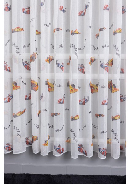 Yarış Arabalı 1/3 Sık Pileli Ütü Istemez Yeni Sezon Çocuk Oda Tül Perdesi fiyatları