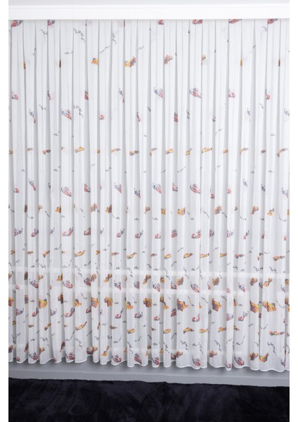 Yarış Arabalı 1/3 Sık Pileli Ütü Istemez Yeni Sezon Çocuk Oda Tül Perdesi modelleri