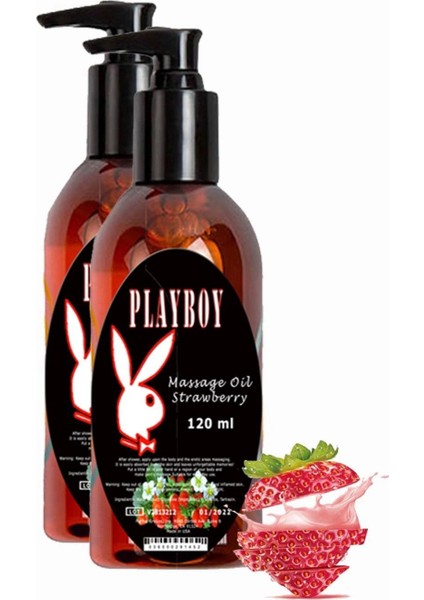 Çilek Aromalı Vücut Masaj Yağı 120ML Strawberry Flavored Massage Oil 2 Adet