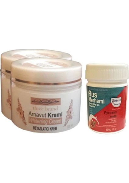 Three Brand Vücut Kremi 100 ml Arnavut Kremi 2 Ad + Rus Merhemi 50 ml 1 Ad