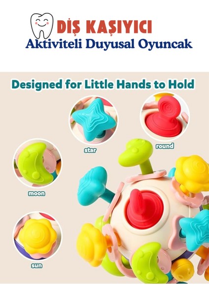 Bebek Oyuncağı Çıngıraklı Diş Kaşıyıcı Duyusal Montessori Oyuncak