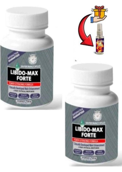 Lıbı.do+Max+Forte Sertlestiricili Büyütücülü Performansa Takviye 30'lu x 2 Adet+ Lustra Masaj Yağı