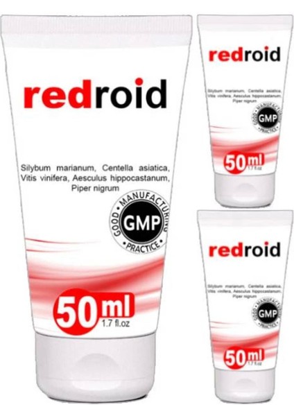 Redroıd Hemeroıd Bitkisel Özel Masaj Bakım Kremi 50 ml x 3 Adet