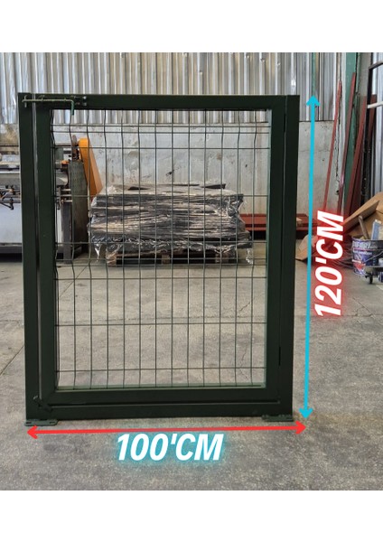 Bahçe Kapısı Panel Çit Tel Kapısı Kanatlı Kapı Yeşil 120 cm Yükseklik x 100 cm En