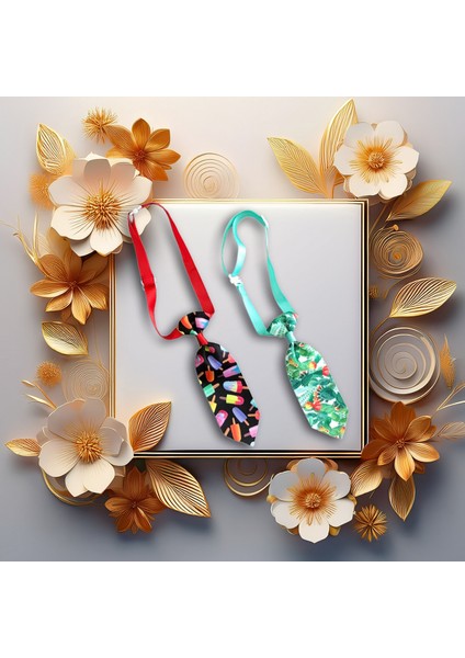 Kedi ve Köpek Için 2'li Ayarlanabilir Meyve Desenli Renkli Kravat