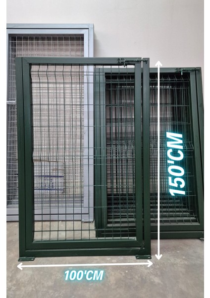 Bahçe Kapısı Panel Çit Tel Kapısı Kanatlı Kapı Yeşil 150 cm Yüksekligi x 100 cm Eni