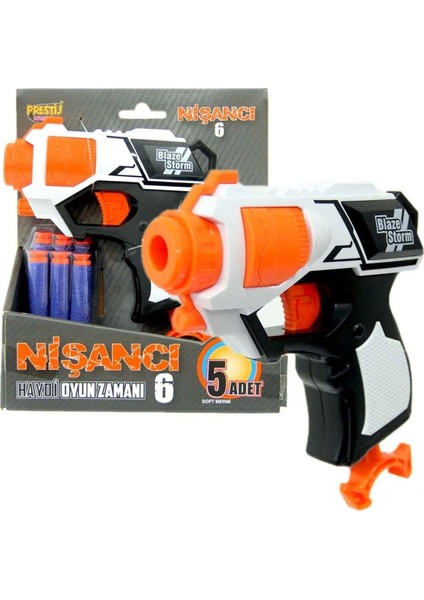 Seçti̇m Aldim Presti̇j Ni̇şanci Nerf Sünger Tabancasi 6 Mermi̇ 12+