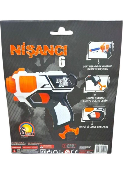 Seçti̇m Aldim Presti̇j Ni̇şanci Nerf Sünger Tabancasi 6 Mermi̇ 12+ fiyatları