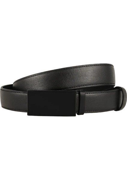 Erkek Kemer Deliksiz Otomatik Raylı Siyah Tokalı