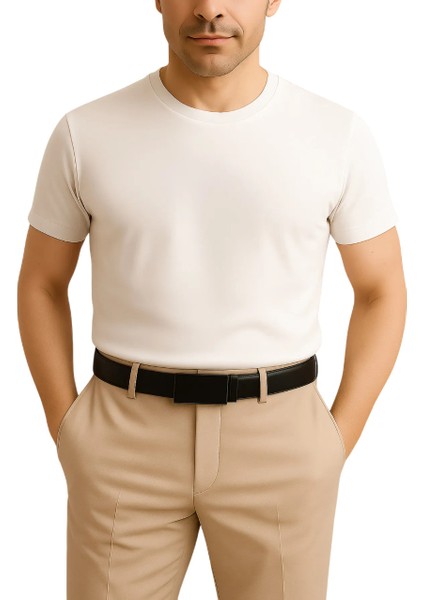 Erkek Kemer Deliksiz Otomatik Raylı Siyah Tokalı fiyatları