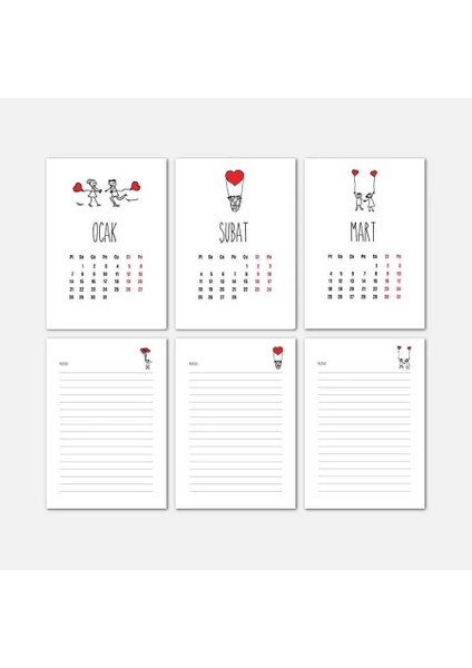 Aşk Tasarımlı Masa Takvimi | Ahşap Tabanlı 2026 Masa Takvimi fiyatları