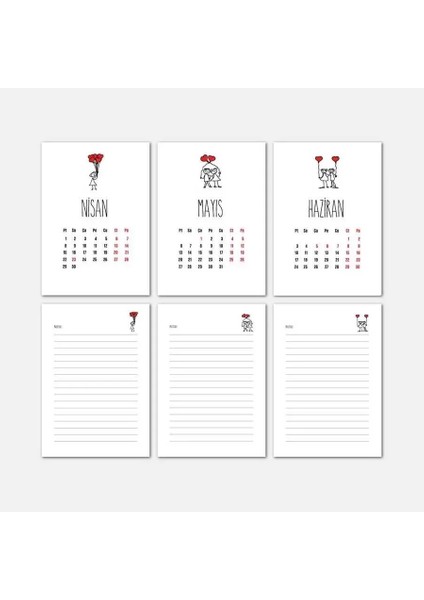 Aşk Tasarımlı Masa Takvimi | Ahşap Tabanlı 2026 Masa Takvimi modelleri