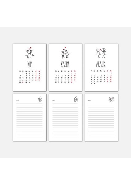 Aşk Tasarımlı Masa Takvimi | Ahşap Tabanlı 2026 Masa Takvimi indirimleri