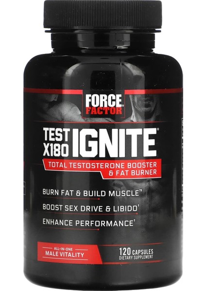 Test X180 Ignite – Erkeğe Özel Günlük Takviye, Enerji ve Dayanıklılık Için (120 Kapsül)