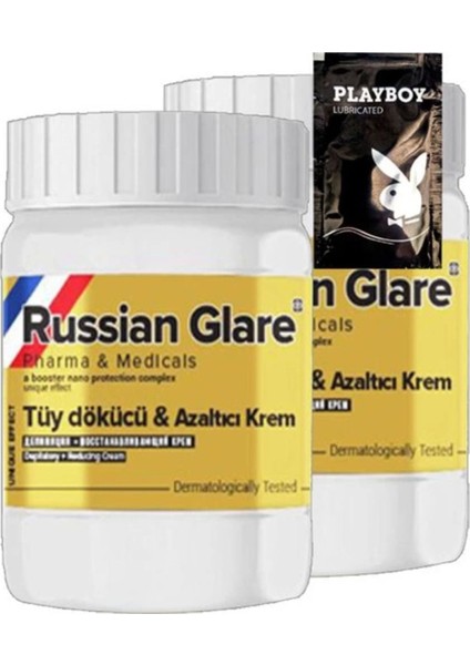 Playboy Rusian Glare Tüy Dökücü Azaltıcı Krem Nano 2'li x 50 ml Rus Merhemi + Yanında Jel - 000031KI
