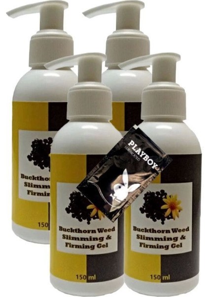 Buck Thorn Weed Slimming Bacak Bel Bakım Masaj Kremi 4X150 ml + 1 Adet Jel ile