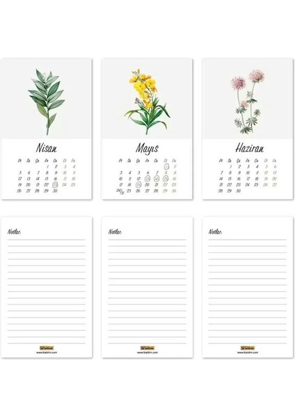 Vintage Çiçekli 2026 Masa Takvimi modelleri