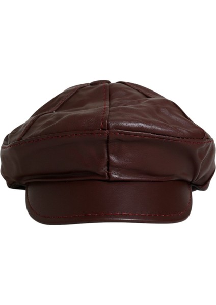 Hakiki Deri Kasket Şapka Erkek Bordo Rengi Hakikideribordokasket1 fırsatları