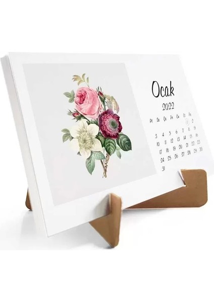 Çiçekli Takvim 2026 Masa Takvimi