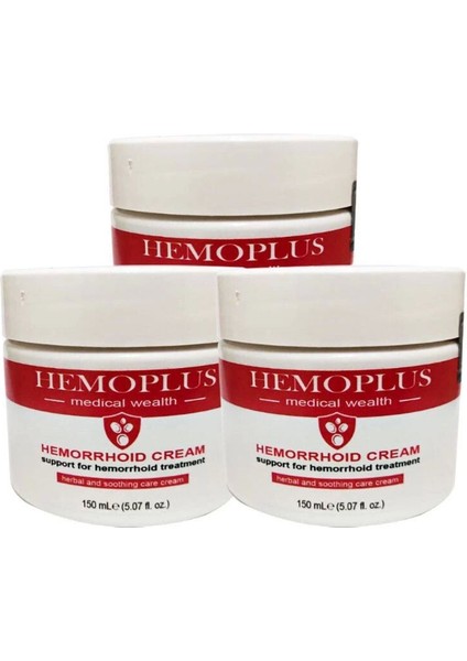 Hemoplus Büyük Boy Hemeroid Krem 3 Adet 150 ml Ba.sur Kremi