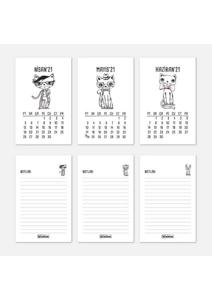 Kedili 2026 Masa Takvimi modelleri