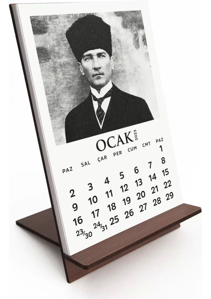 2026 Mustafa Kemal Atatürk Takvimi, Ahşap Atatürk Takvimi, 2026 Ahşap Masa Takvimi